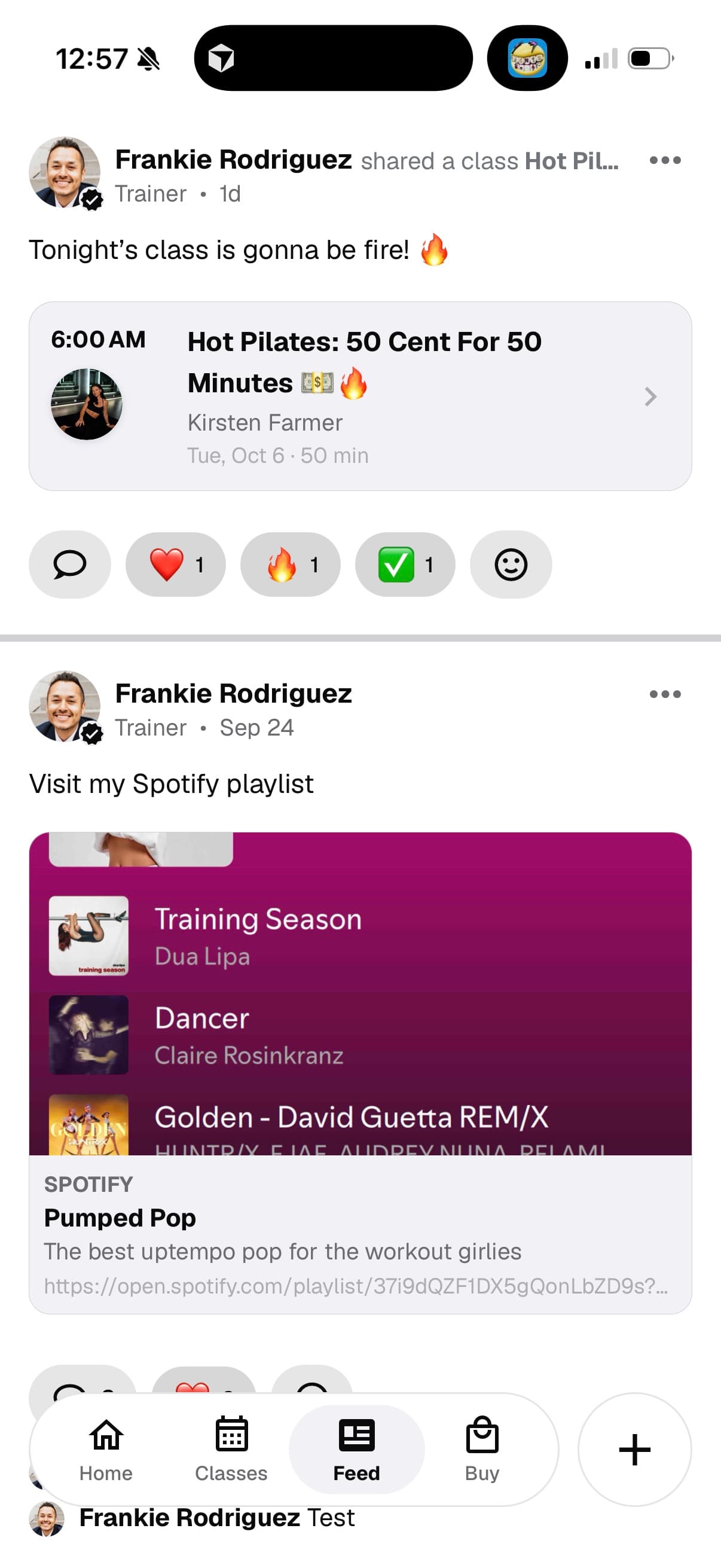 Member social feed in the branded app