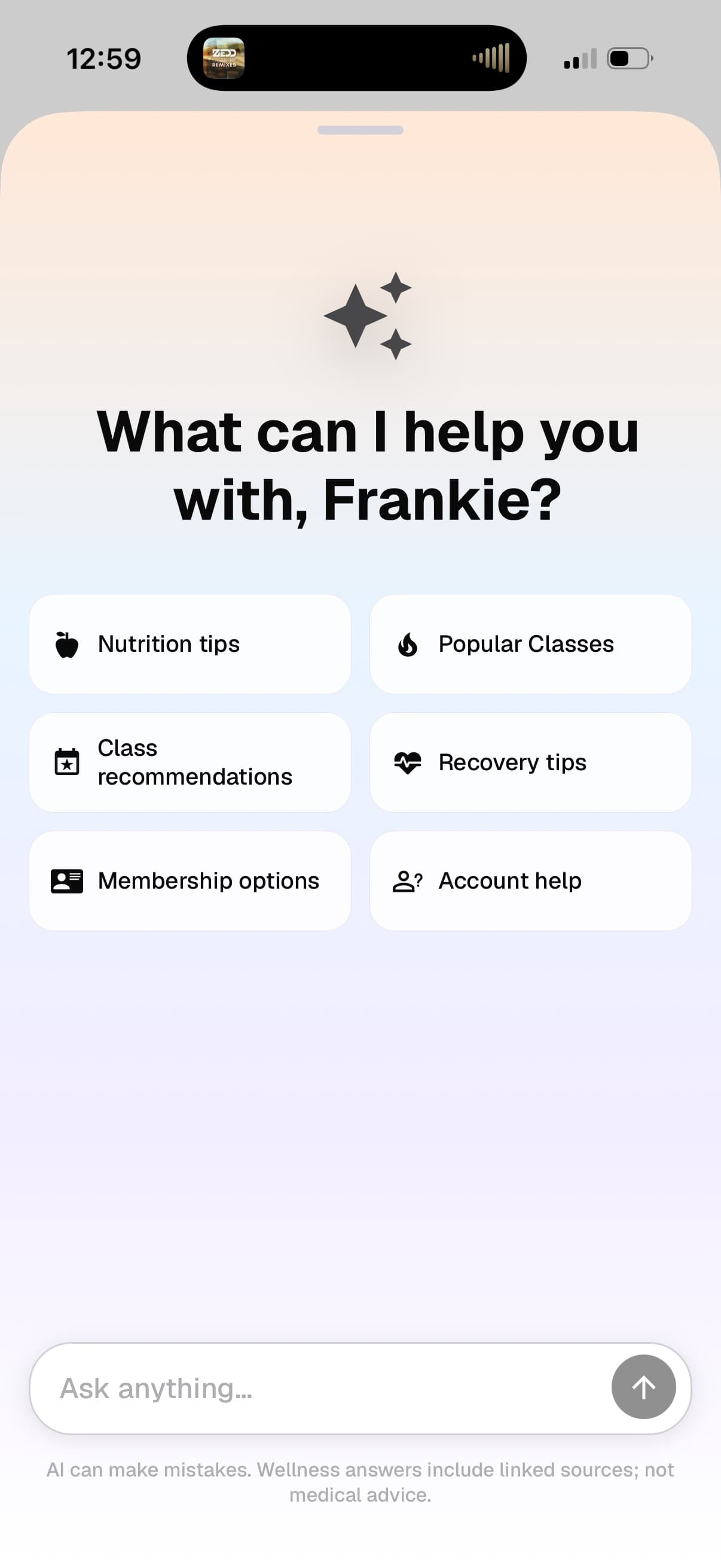 Branded app home screen