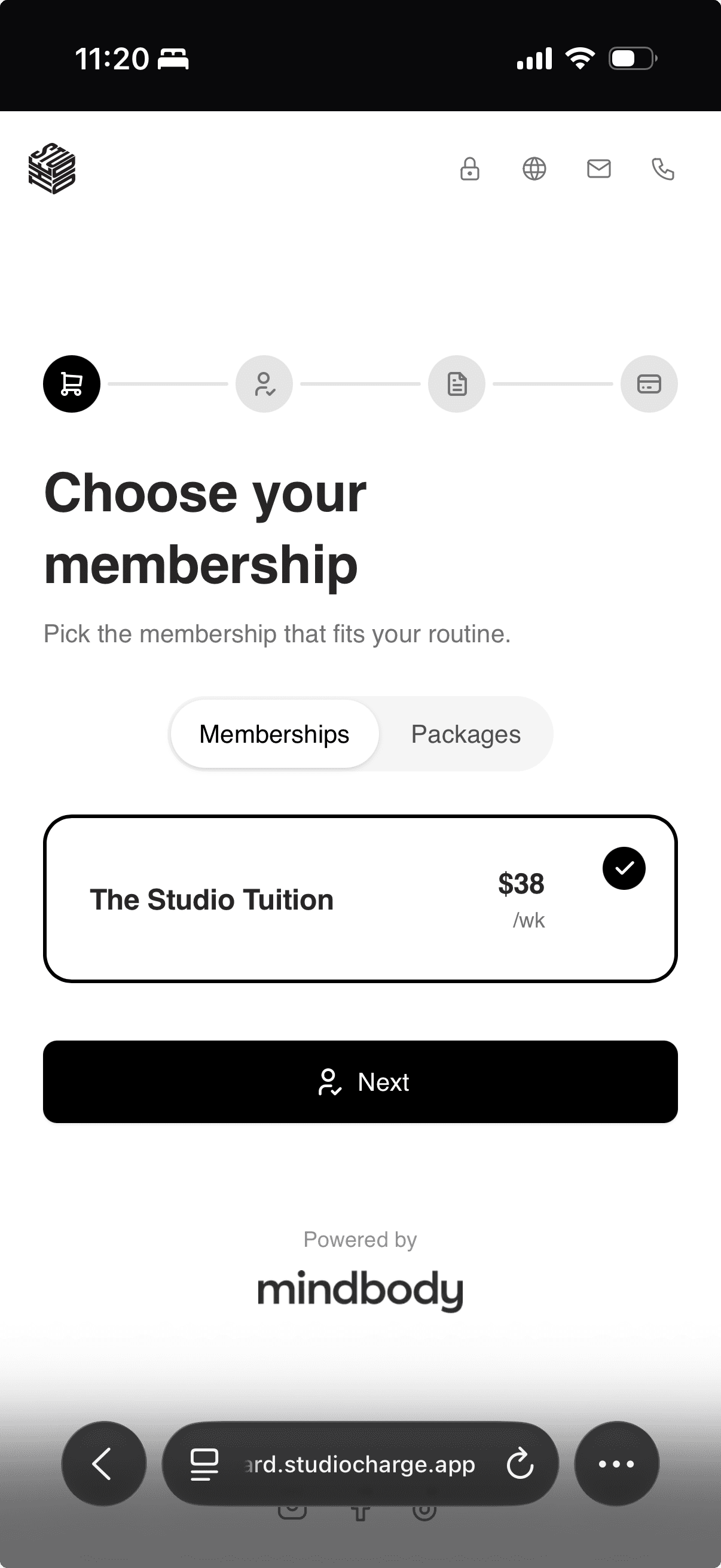 StudioCharge Forms membership onboarding preview